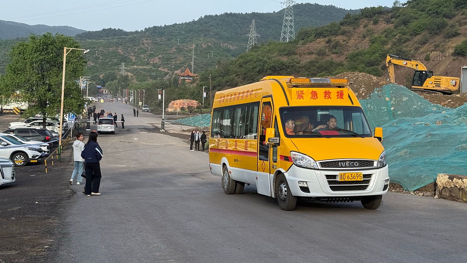 Lugar de rescate de la mina de carbón Liushenyu, en la ciudad de Changzhi, provincia china de Shanxi, donde ocho personas han muerto.  Cao Yang/Xinhua vía AP)