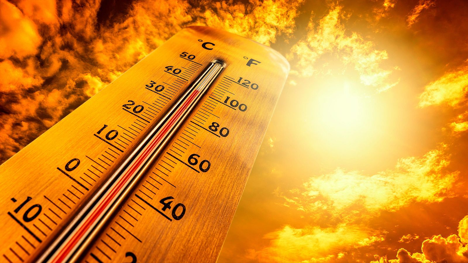 Un termómetro bajo el sol