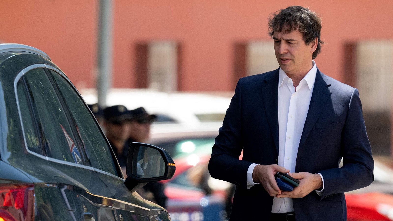 David Sánchez, hermano del presidente del Gobierno, a su salida de la Audiencia de Badajoz.