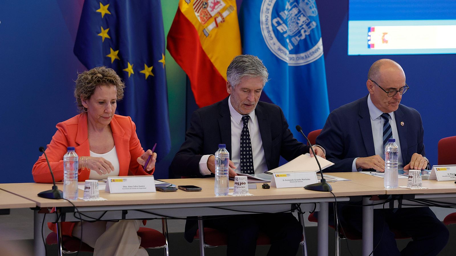 Rueda de prensa con Fernando Grande-Marlaska, Susana Soneira Otero y Rafael Pérez Ruiz, presentando informe sobre delitos de odio.