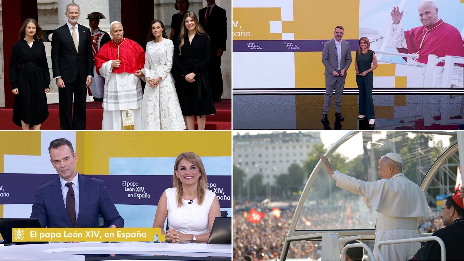 Los especiales informativos de RTVE lideran en el primer día de la visita del papa León XIV