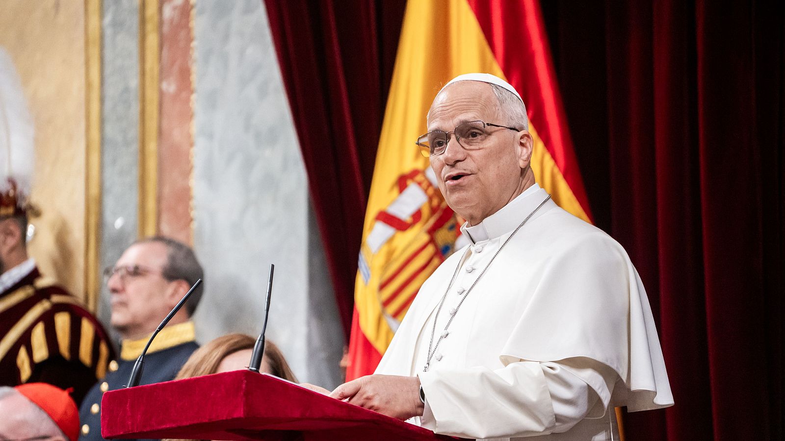El papa León XIV durante su intervención en el Congreso