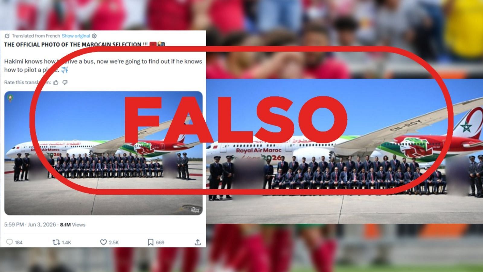 La selección de Marruecos no difunde esta foto tapando a las mujeres