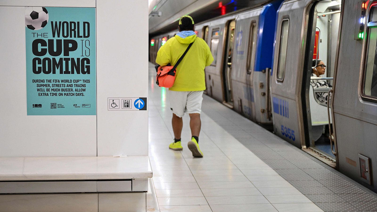 Anuncio del mundial en el Metro de Nueva York