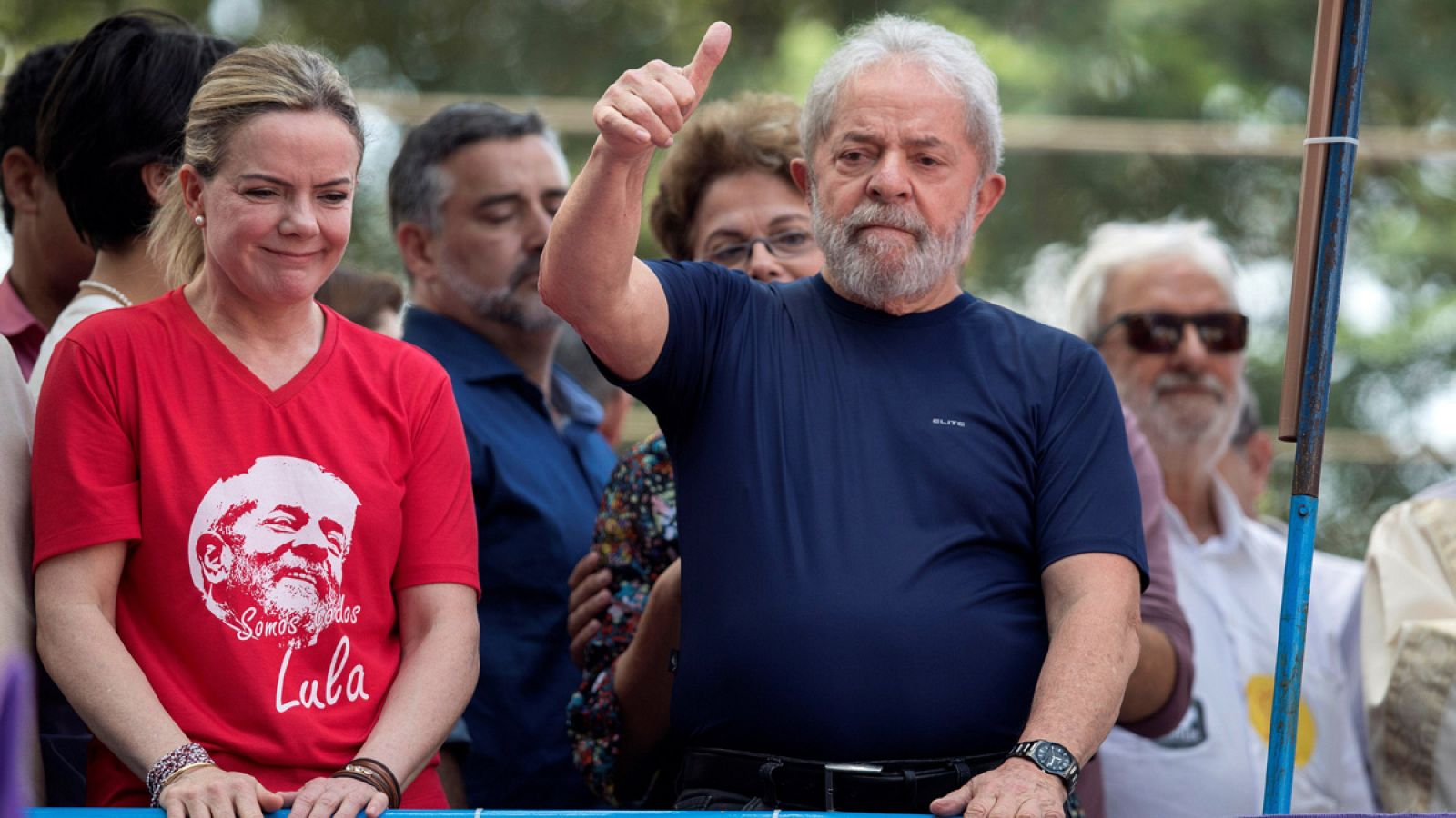 Lula da Silva en la sede del sindicato metalúrgico de Sao Bernardo do Campo