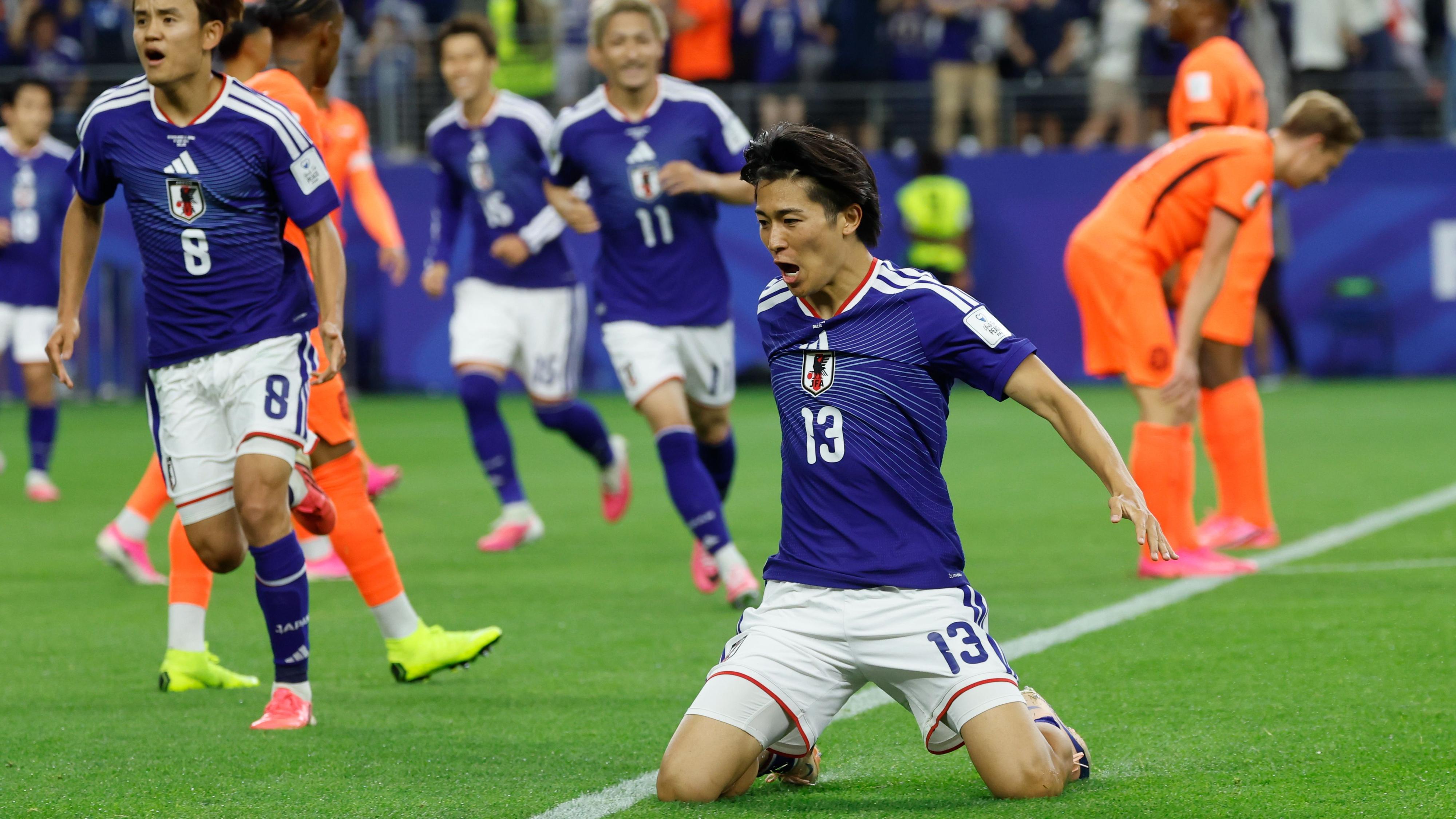 Keito Nakamura celebra un gol de Japón ante Países Bajos en el Mundial 2026
