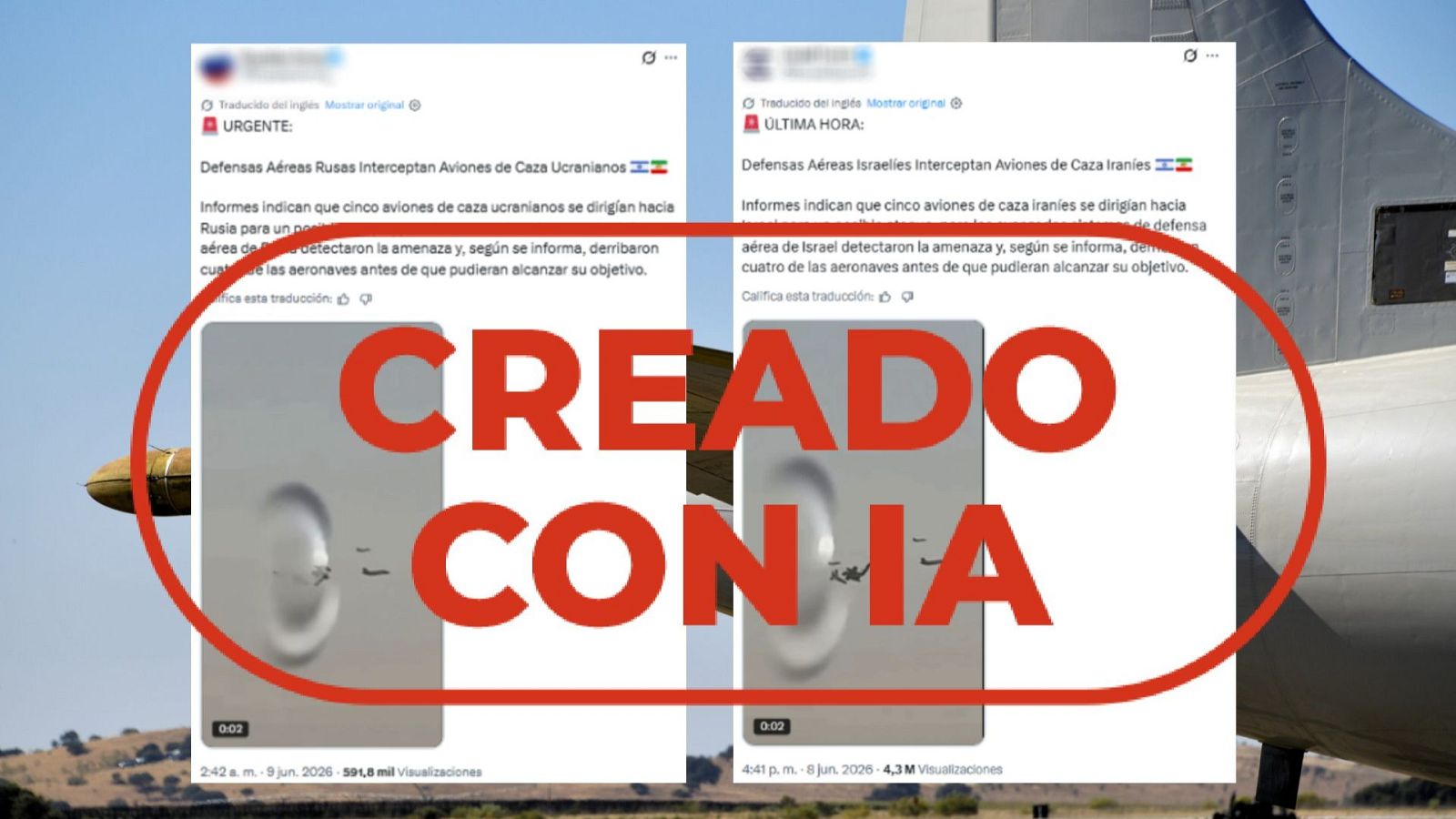 No es un avión derribado por Israel ni por Rusia, es IA