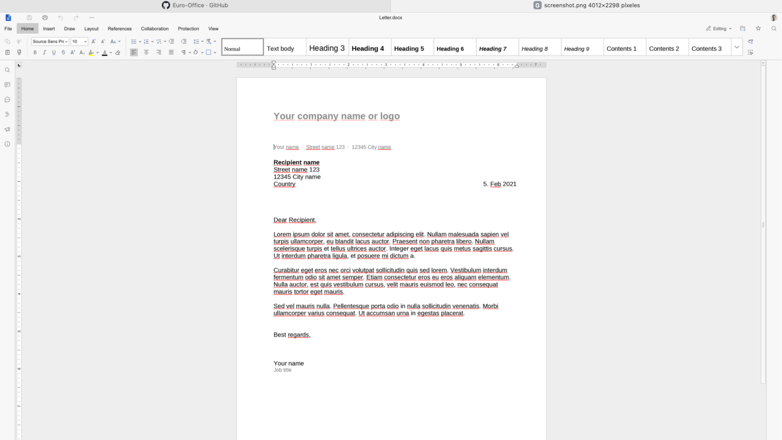 Procesador de texto de Euro-Office