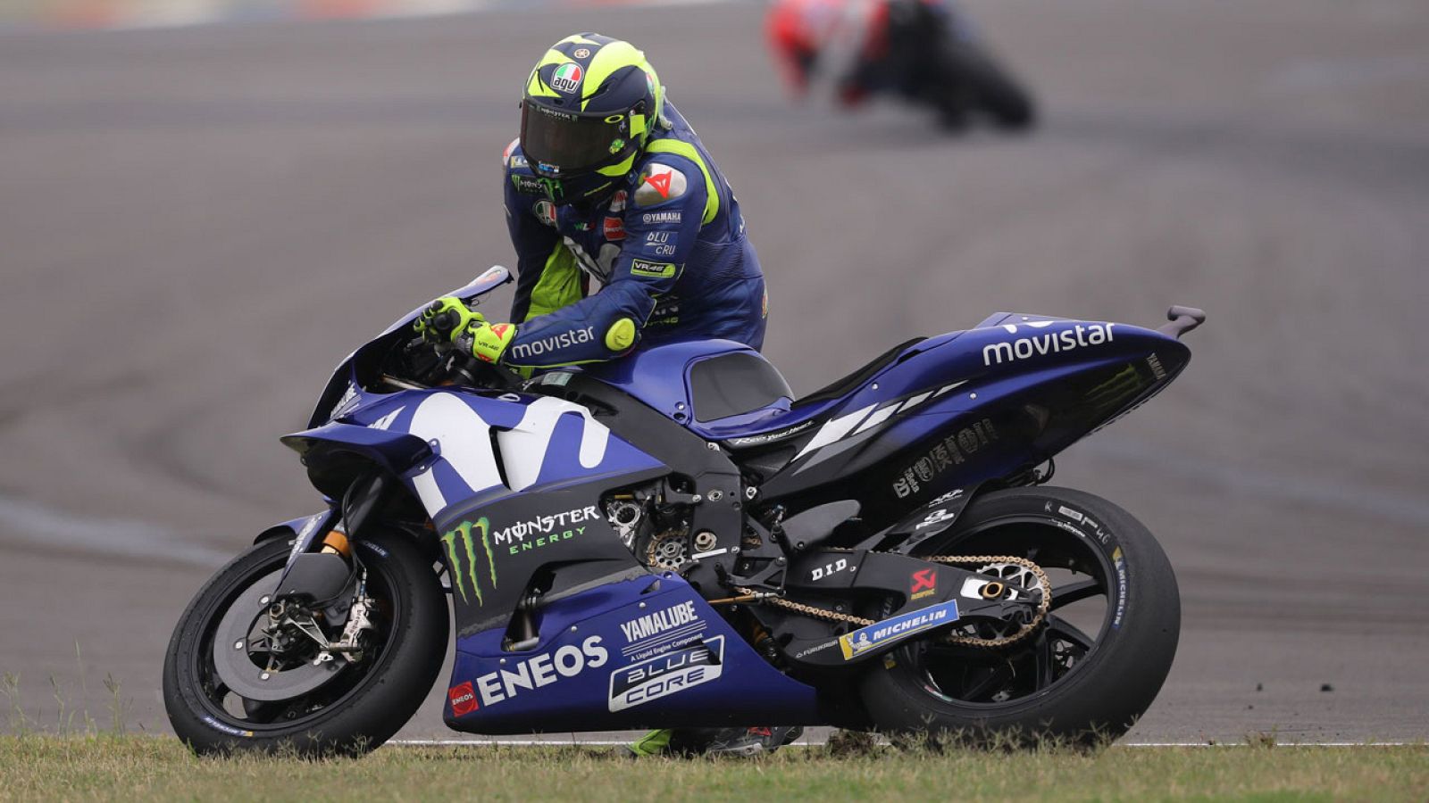 Valentino Rossi, tras su caída en el GP de Argentina