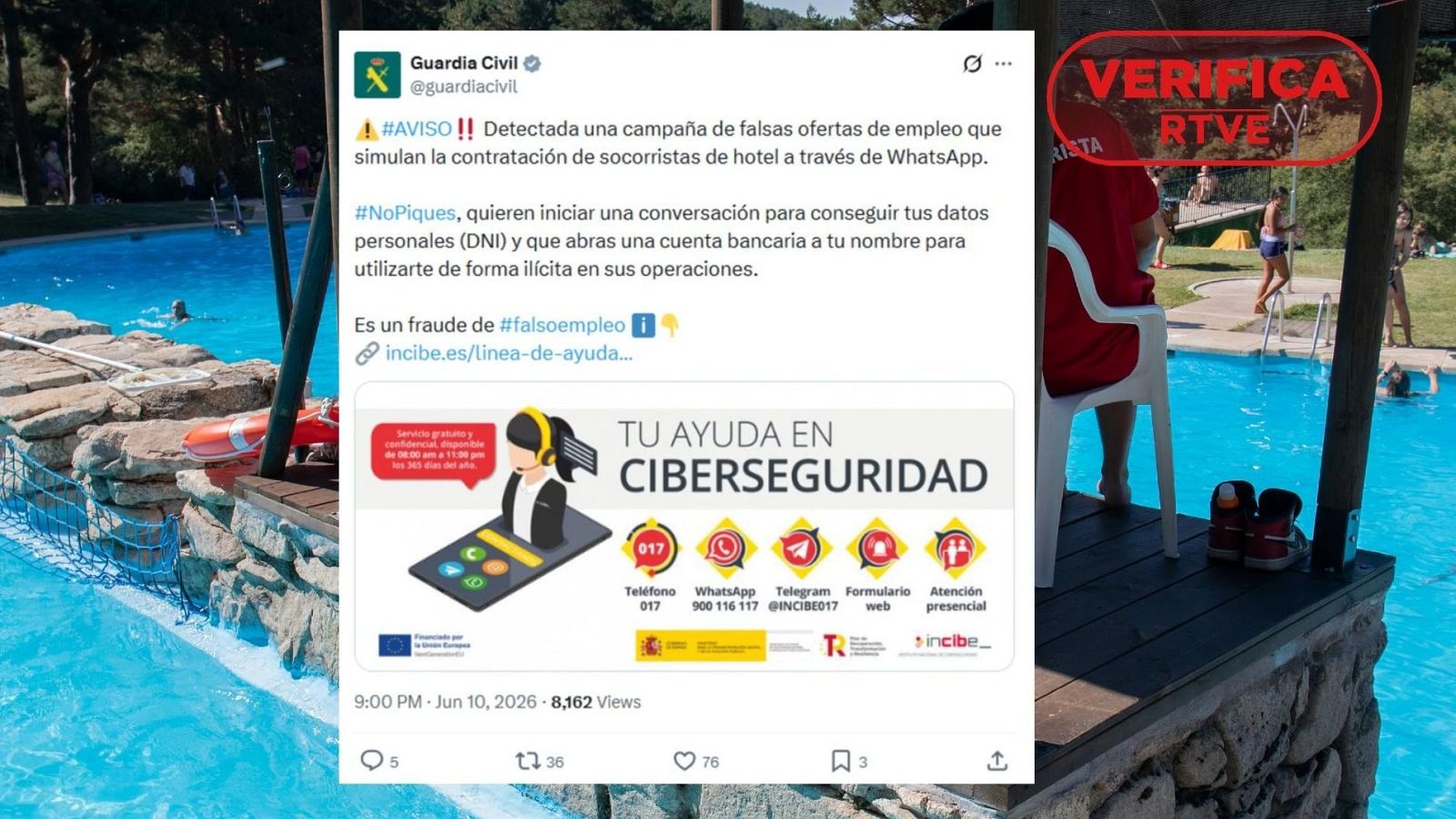 Cuidado con las falsas ofertas de empleo de socorrista de hotel en España