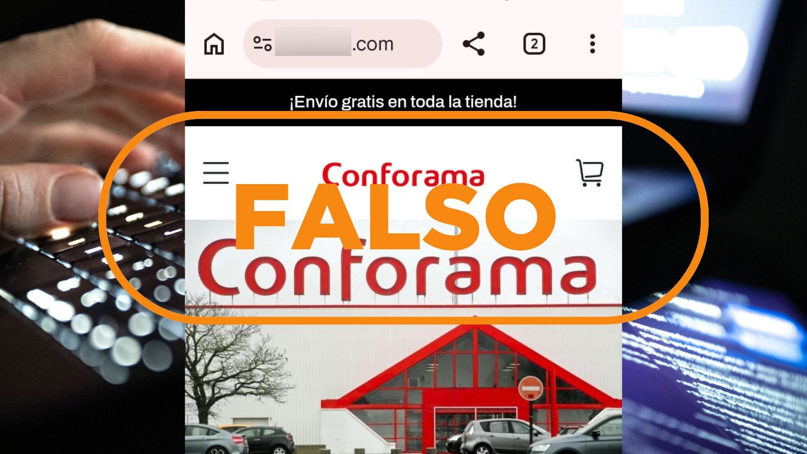 No es Conforama, es una página web fraudulenta que suplanta a esta tienda de muebles