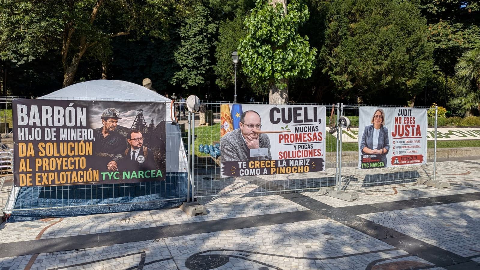 Los empleado de TYC Narcea acampan en Oviedo