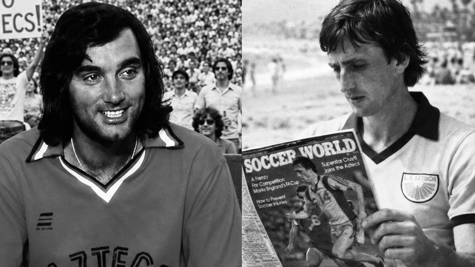 George Best y Johan Cruyff, en su época en los Los Ángeles Aztecs