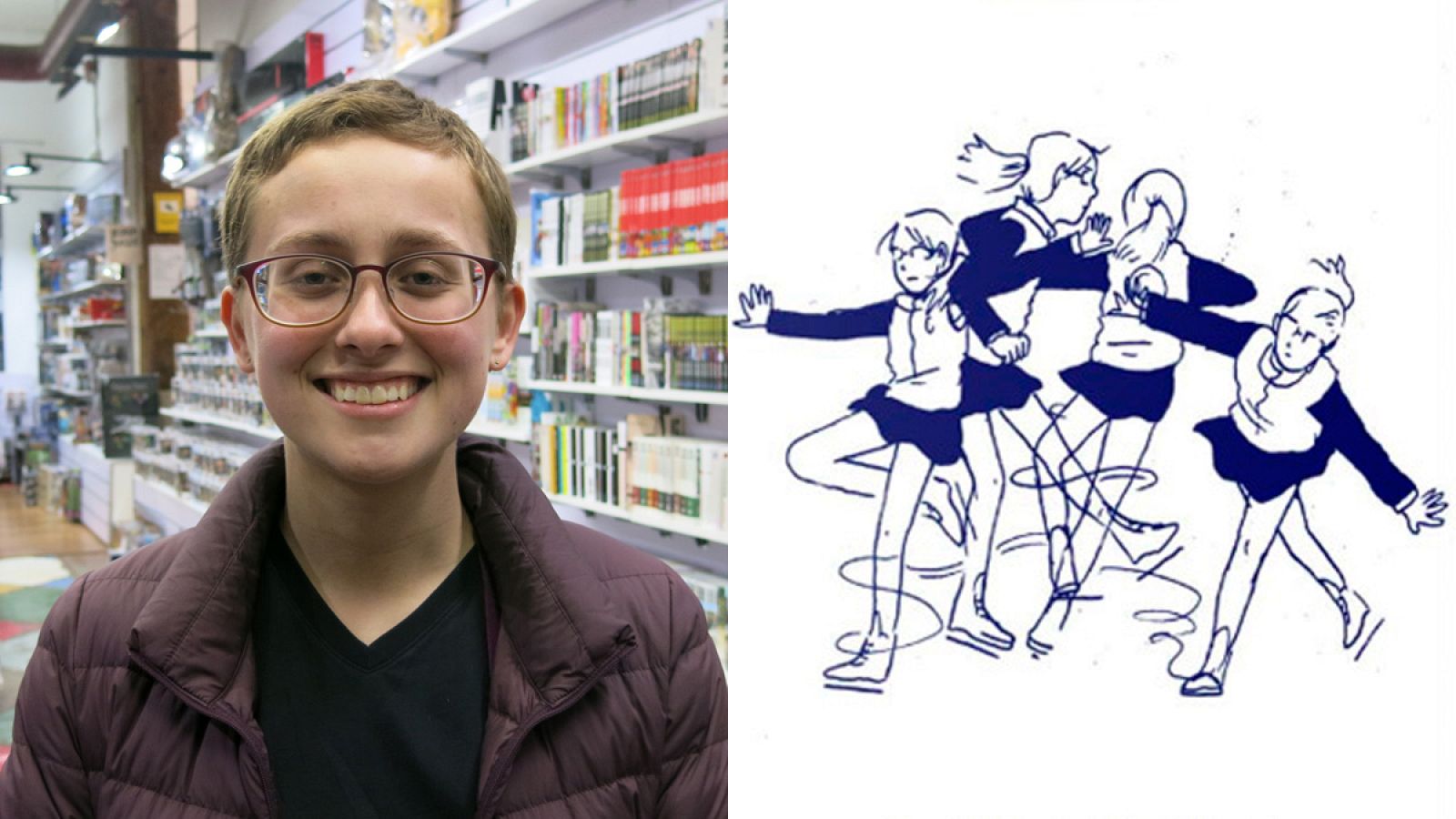 Tillie Walden y una viñeta de 'Piruetas'