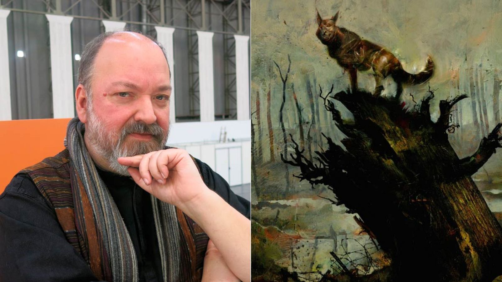 Dave McKean y una imagen de 'Black Dog'