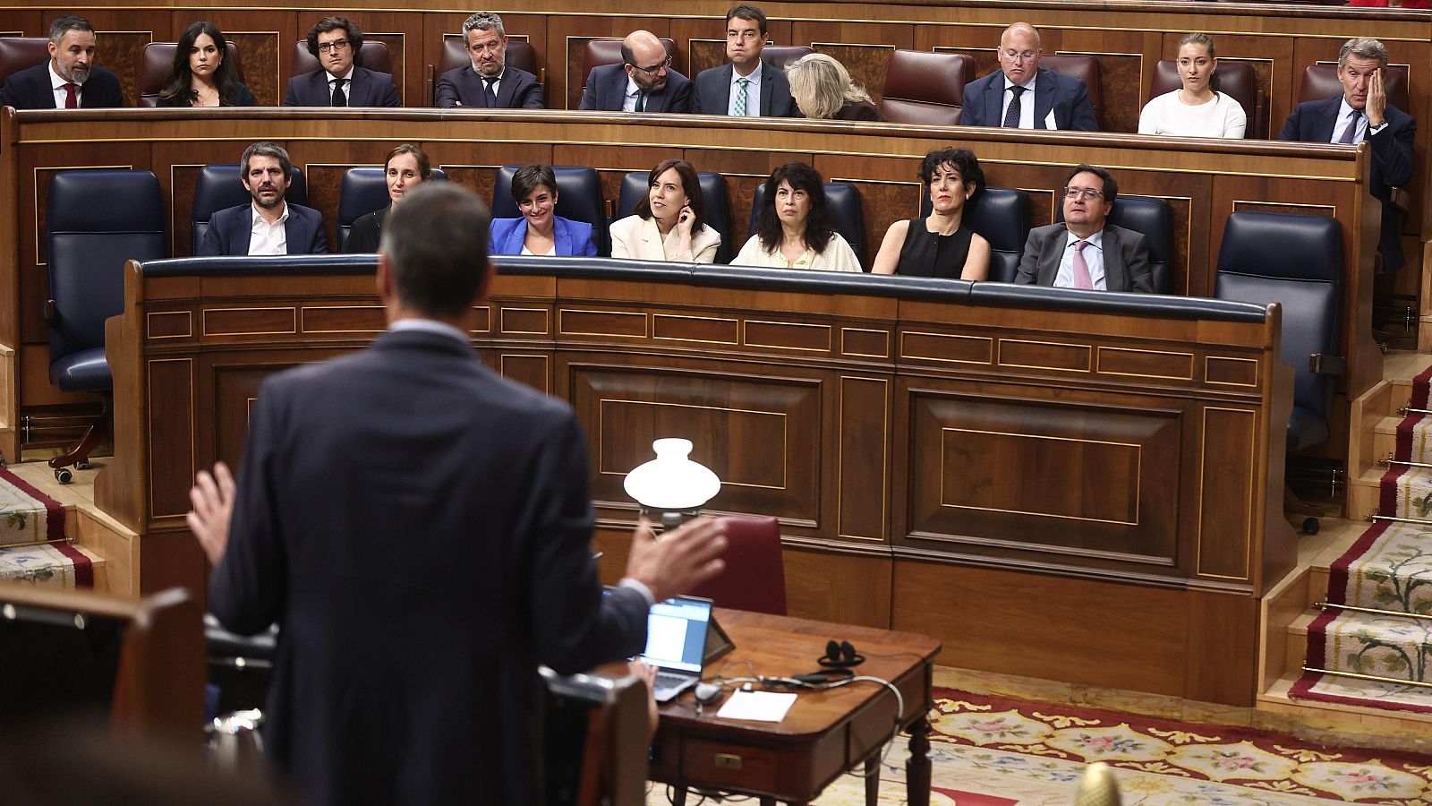 El presidente del Gobierno, Pedro Sánchez, interviene en el pleno del Congreso de los Diputados