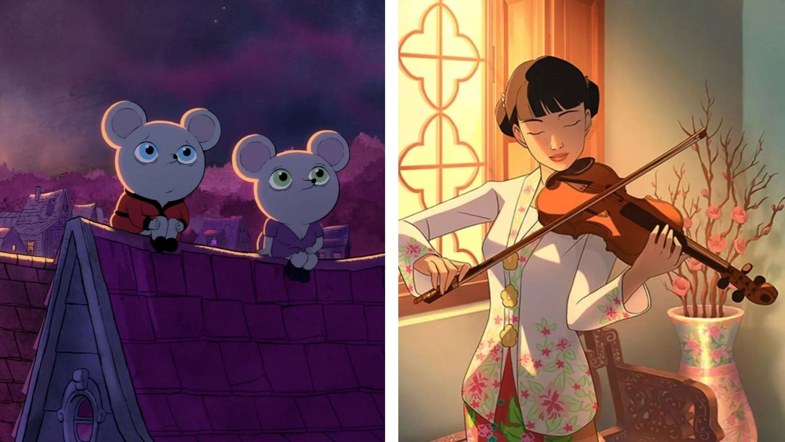 Montaje de las dos películas españolas triunfadoras en Annecy, 'Decorado' y 'La violinista'