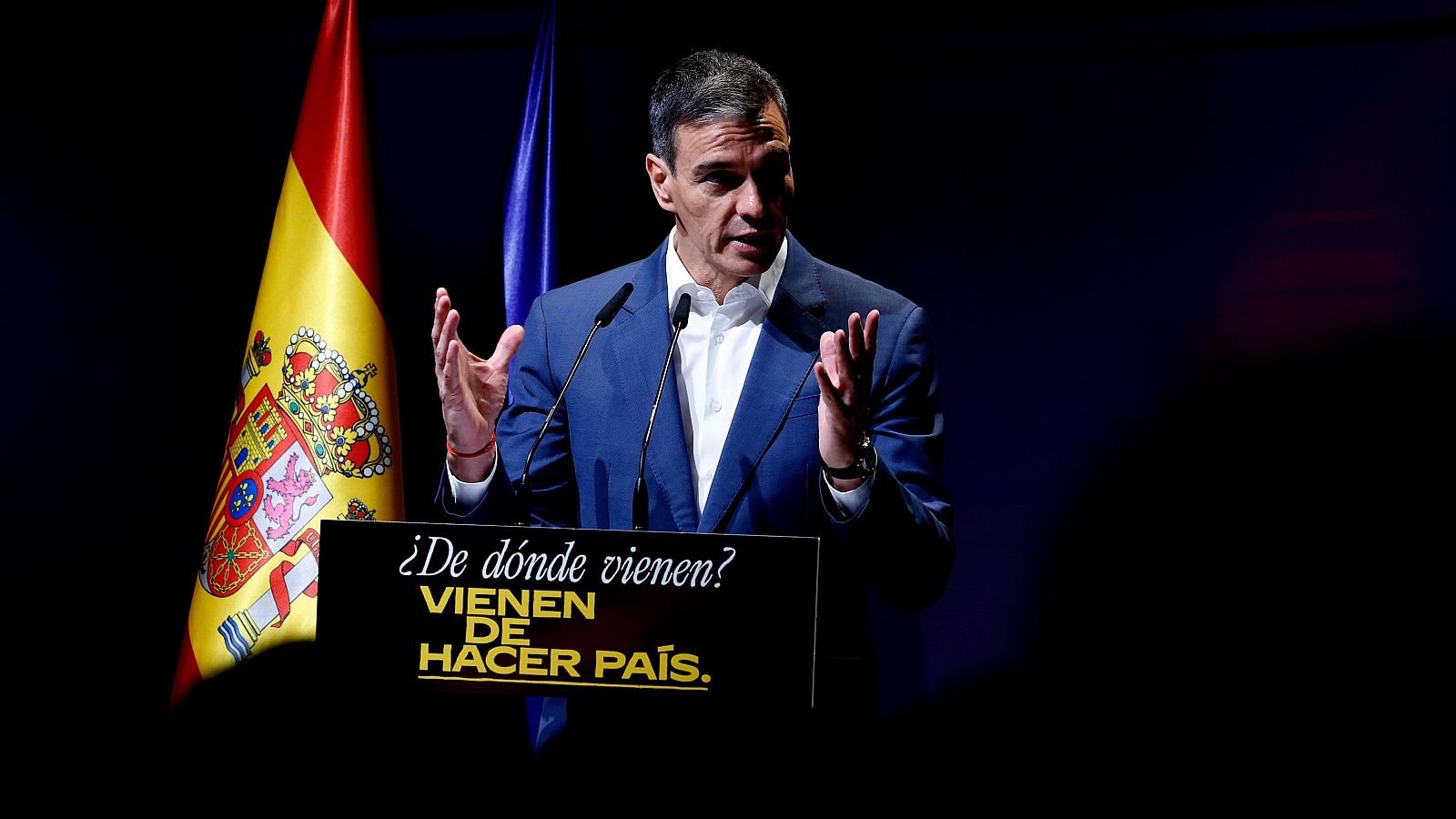 Pedro Sánchez, durante la presentación del Plan de Integración y Ciudadanía