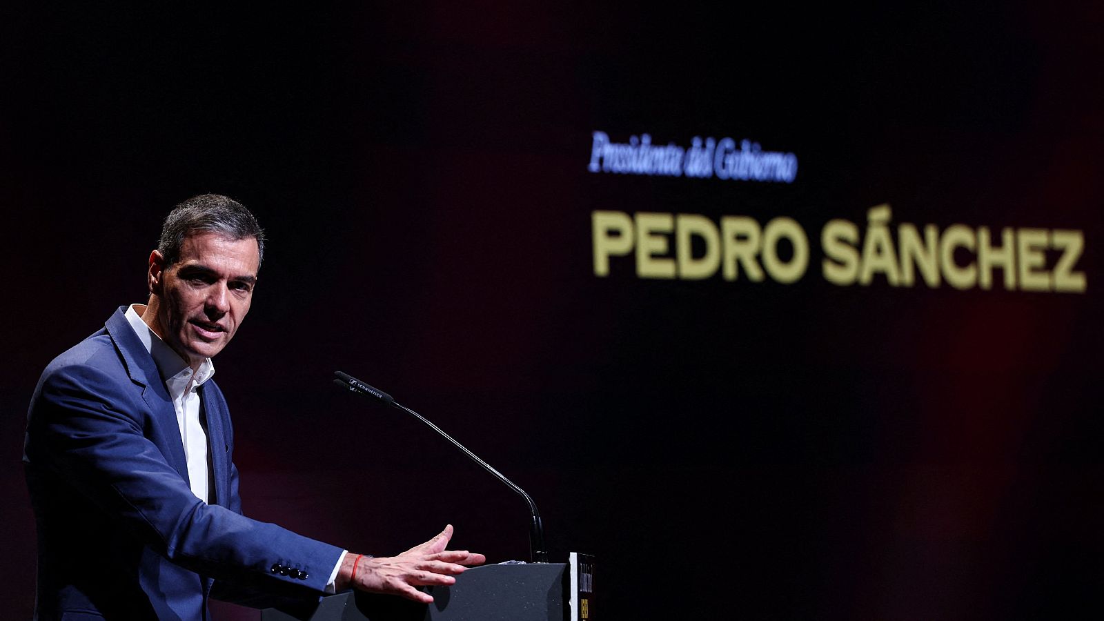 El presidente de Gobierno, Pedro Sánchez, durante una intervención.