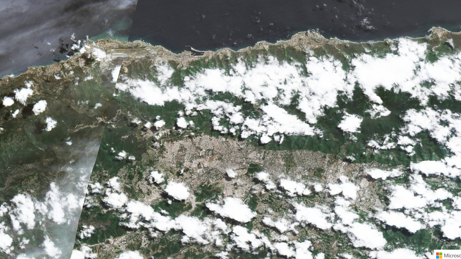 Imagen de satélite de Caracas y La Guaira (Agencia Espacial Europea)
