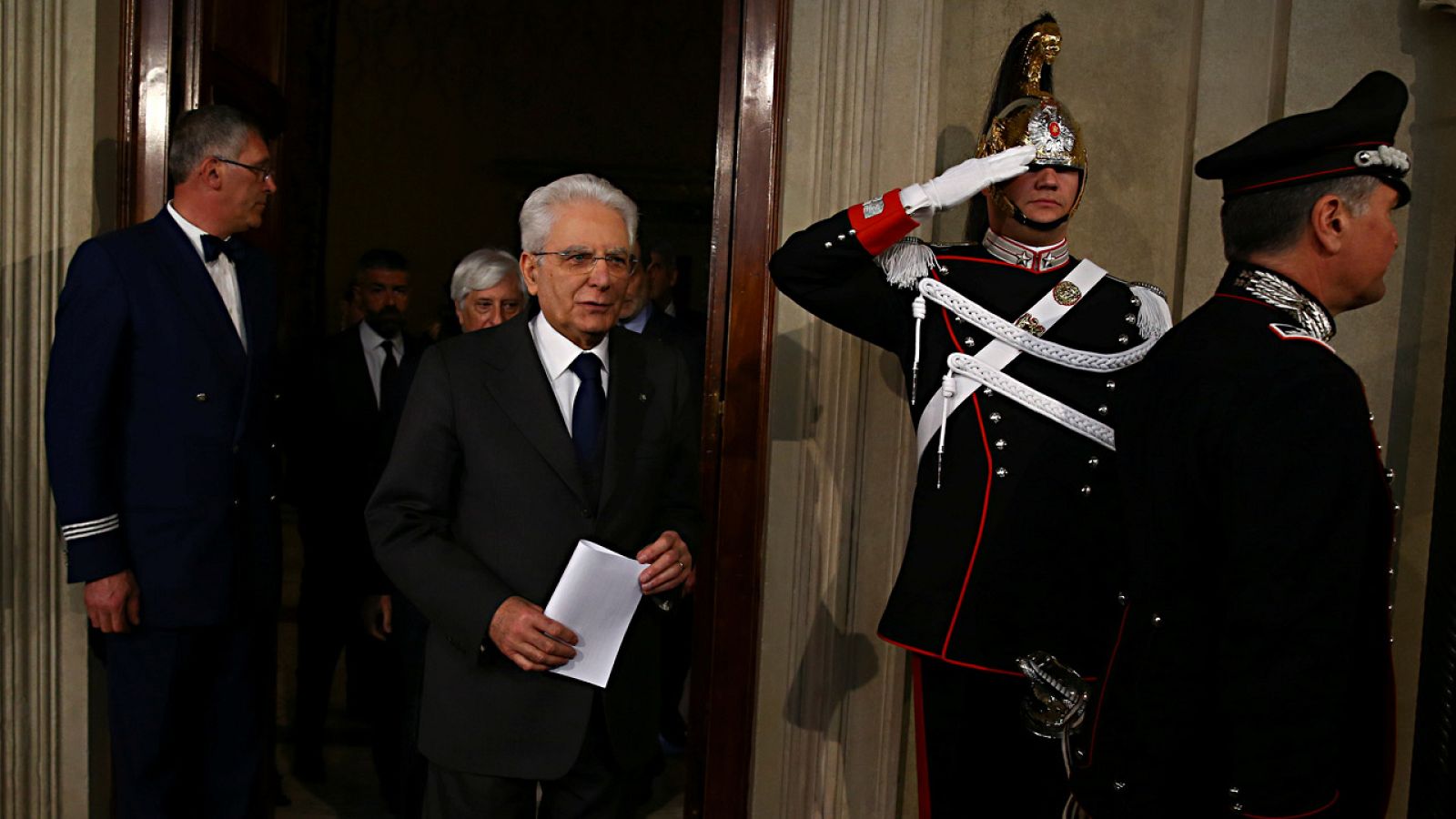 El presidente de Italia, Sergio Mattarella, poco antes de anunciar el resultado de su segunda ronda de consultas con los partidos