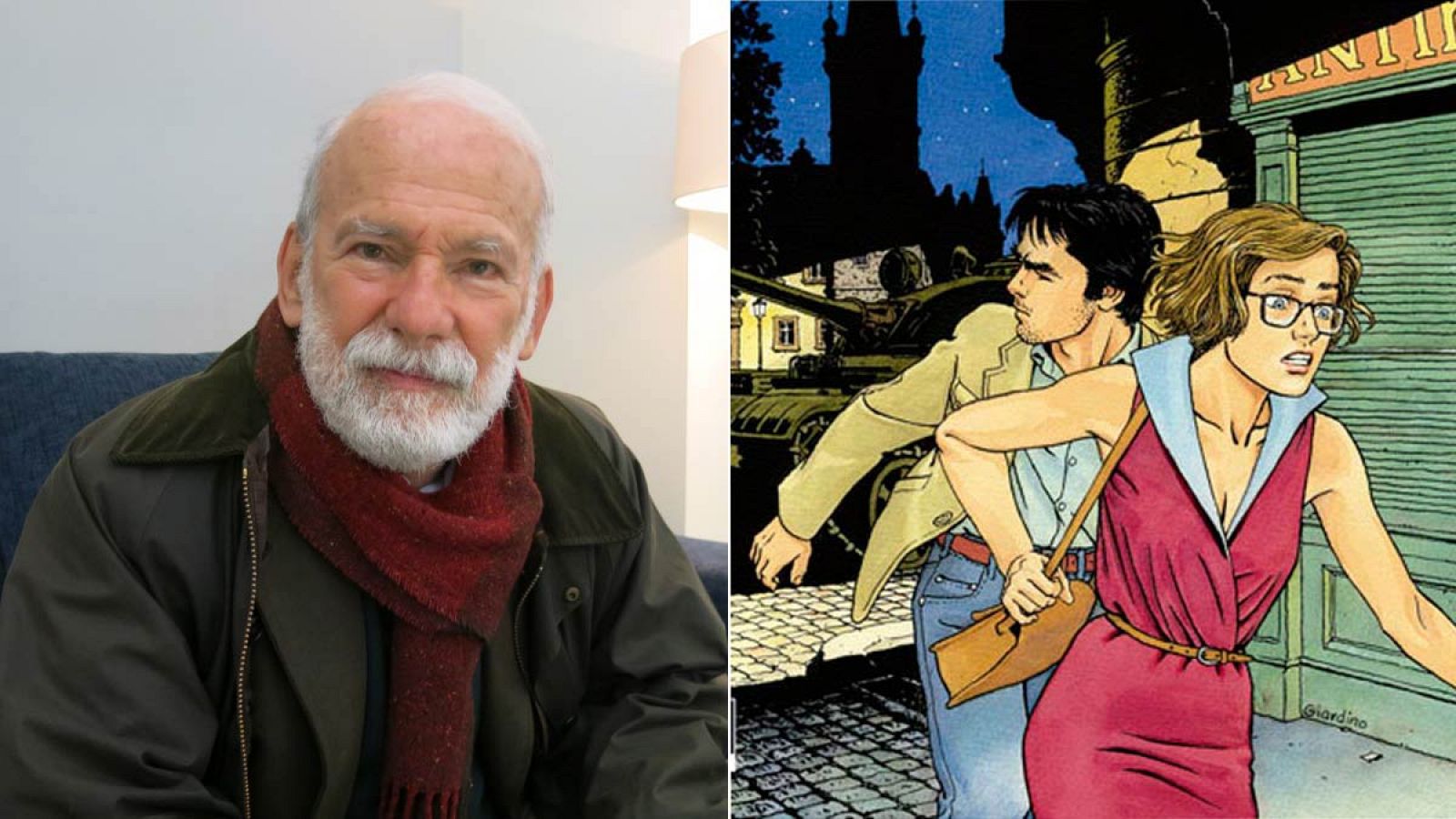 Vittorio Giardino en el Salón del Cómic de Barcelona y fragmento de la portada de 'Jonas Fink 4'
