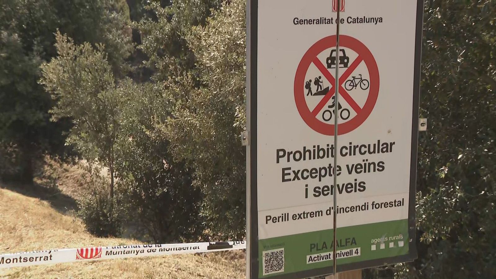 Prohibició d'accés a l'espai natural de Montserrat pel risc d'incendi
