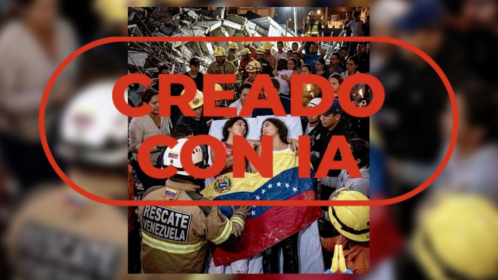Esta foto de dos mujeres rescatadas en los terremotos de Venezuela no es real, está generada con IA