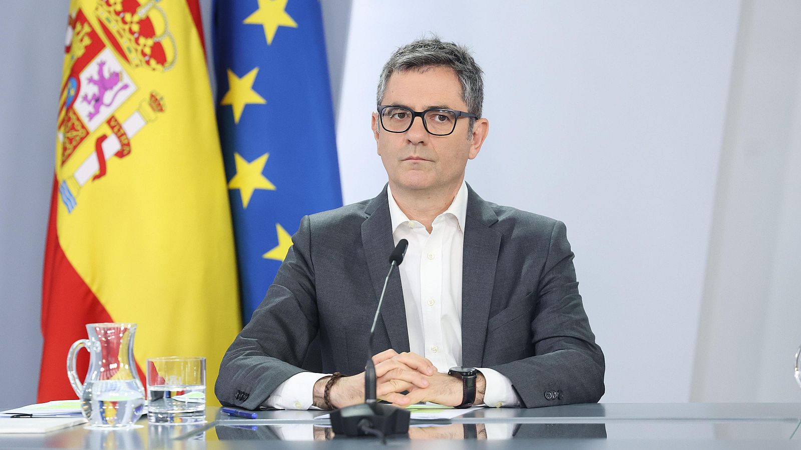 Archivo. El ministro de Presidencia, Justicia y Relaciones con las Cortes, Félix Bolaños, durante una rueda de prensa tras el Consejo de Ministros