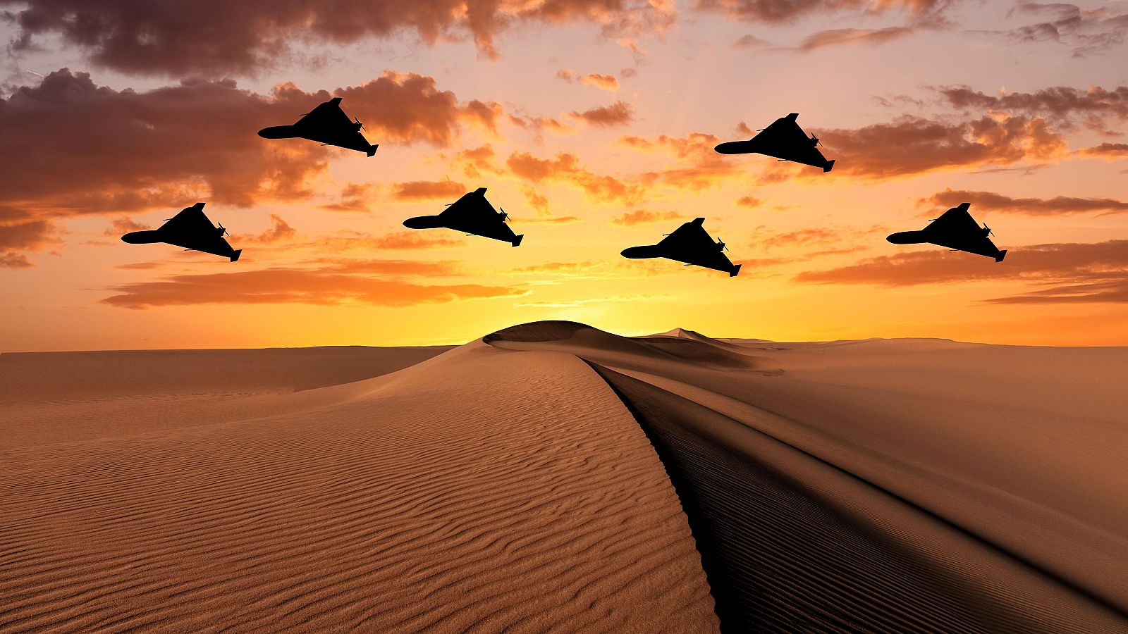 Drones kamikaze sobrevolando territorio iraní