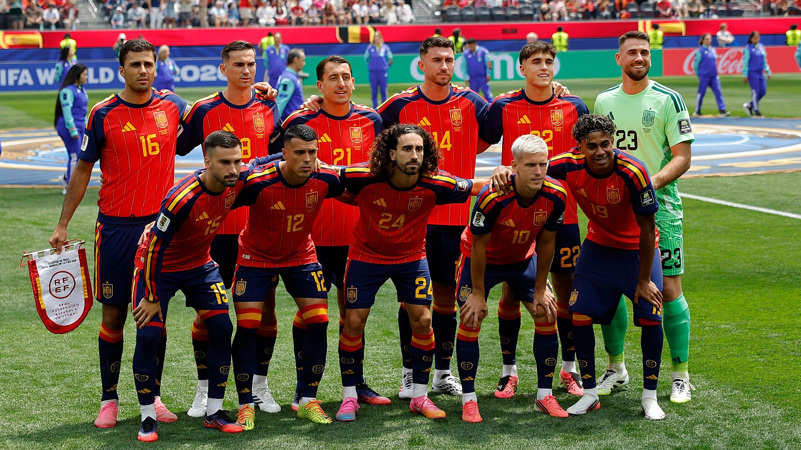 Jugadores de España durante el Mundial de Fútbol.
