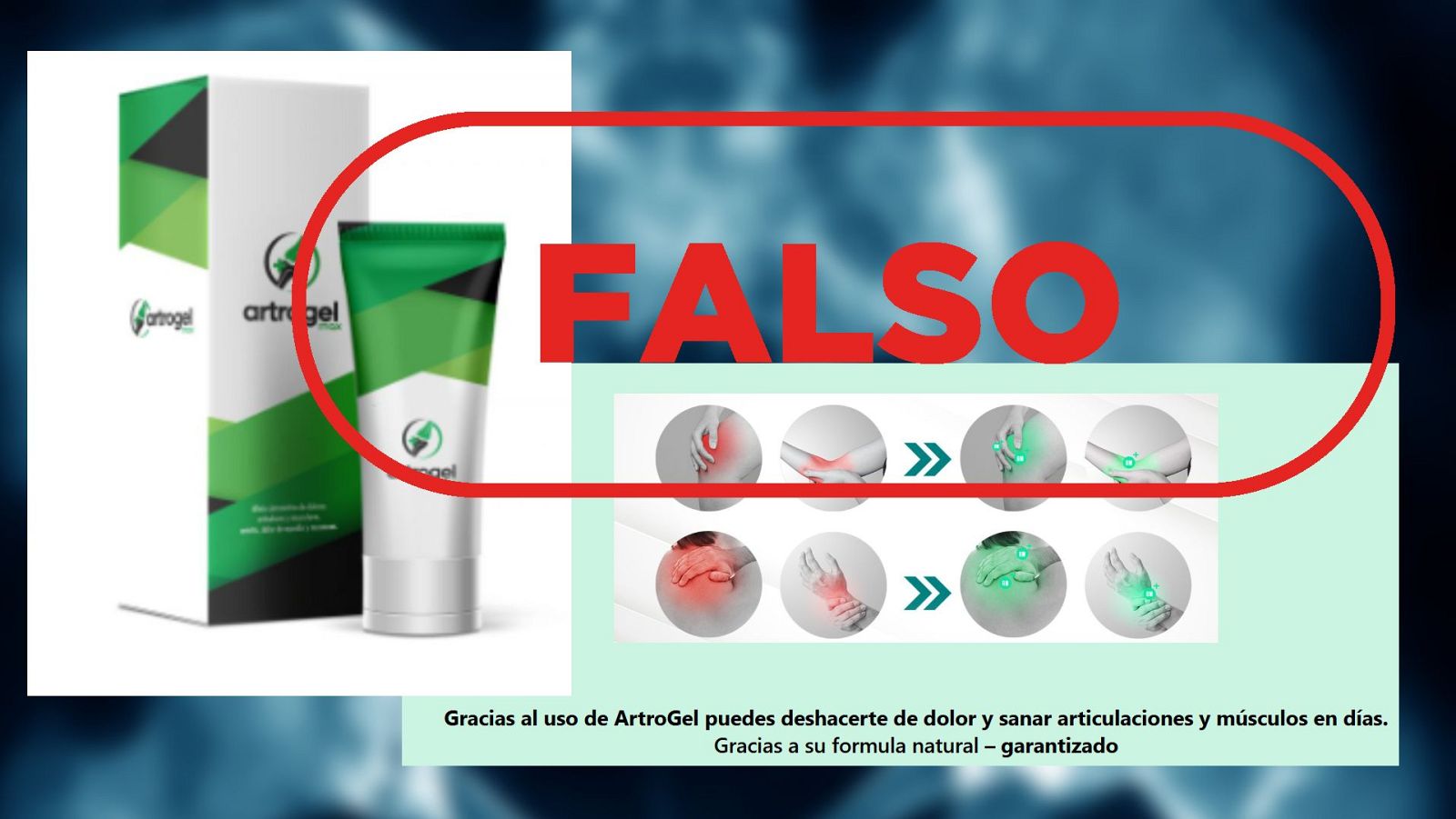 Este producto no sana las articulaciones y los músculos en días, es falso