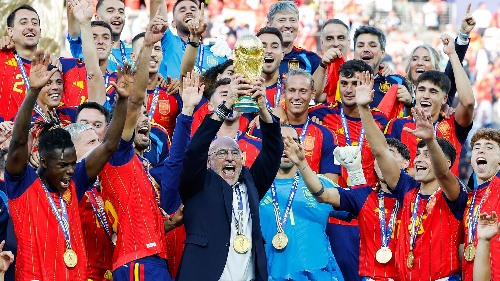 Celebración de la victoria, tras la final