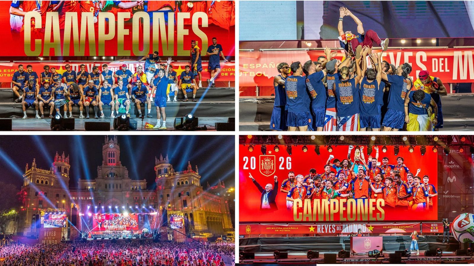 Noche de celebración en Cibeles y en La 1