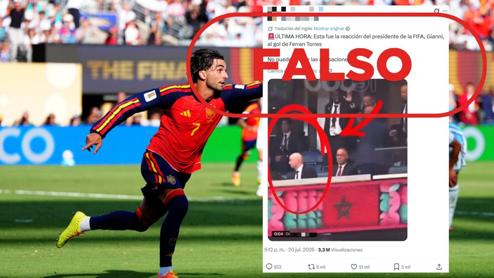 Mundial 2026: No es la reacción de Infantino al gol de Ferran, es un partido anterior