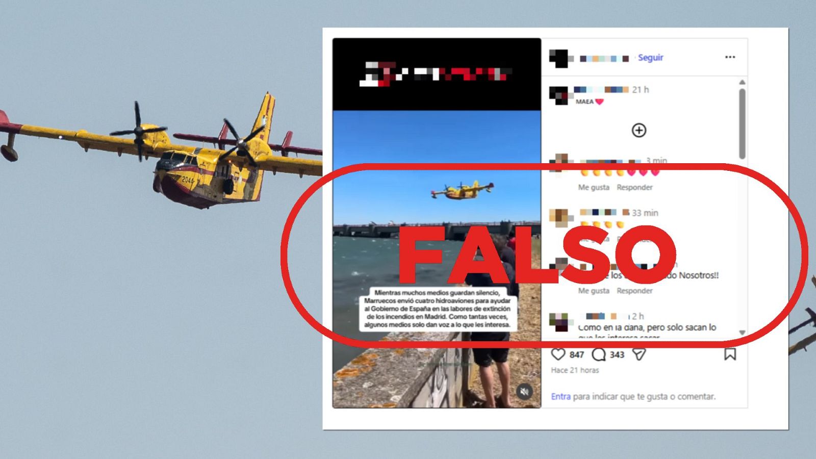 Marruecos no ha enviado aviones para incendios en Madrid, es falso