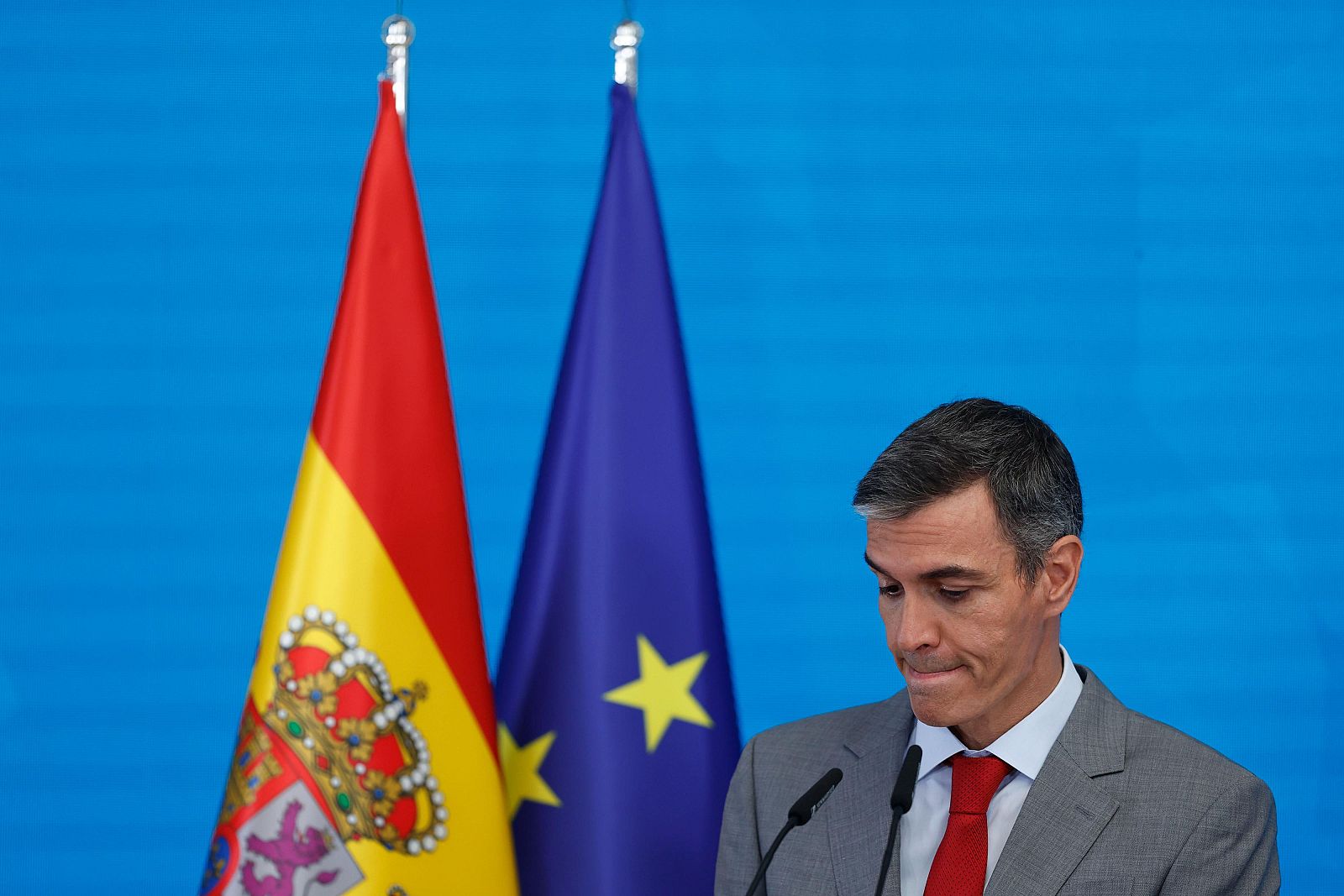 El presidente de Gobierno, Pedro Sánchez, durante la rueda de prensa de balance del curso político.