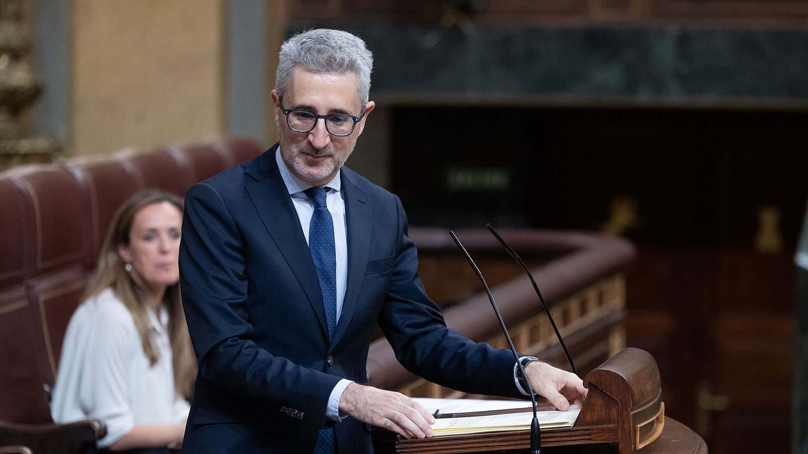 El ministro de Hacienda, Arcadi España, durante una intervención en el Congreso.