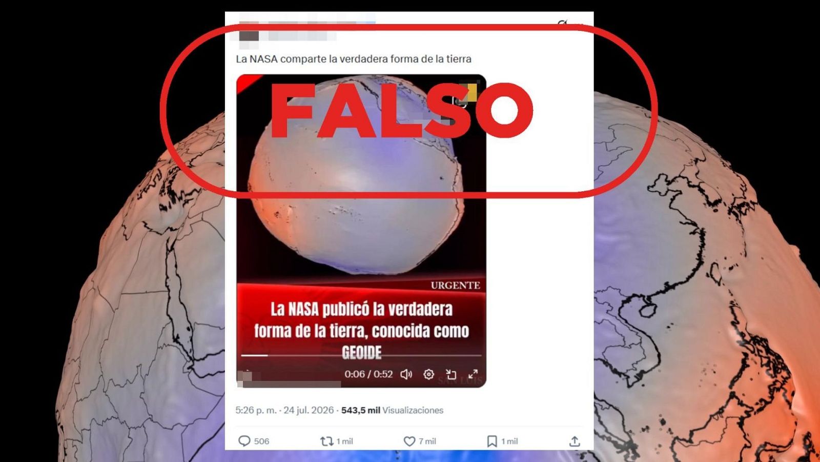 Esta no es "la verdadera forma de la Tierra", es falso