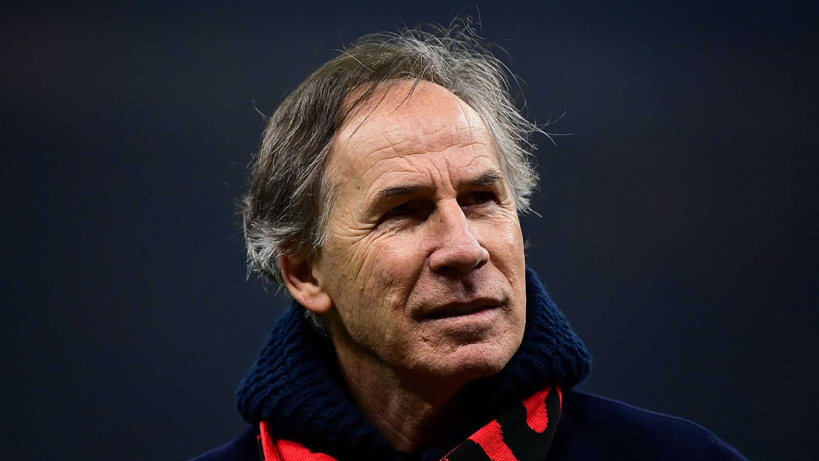 Franco Baresi, leyenda del AC Milan, en una de sus últimas apariciones en San Siro