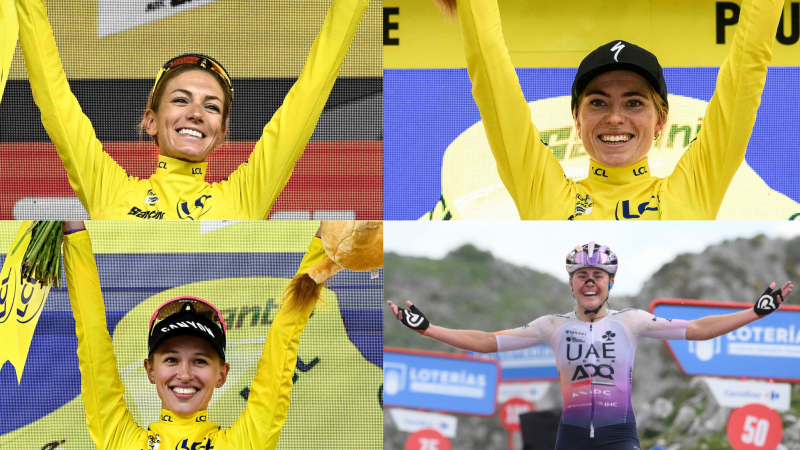 Montaje favoritas al Tour de Francia con Pauline Ferrand-Prévot, Demi Vollering, Kasia Niewiadoma y Paula Blasi