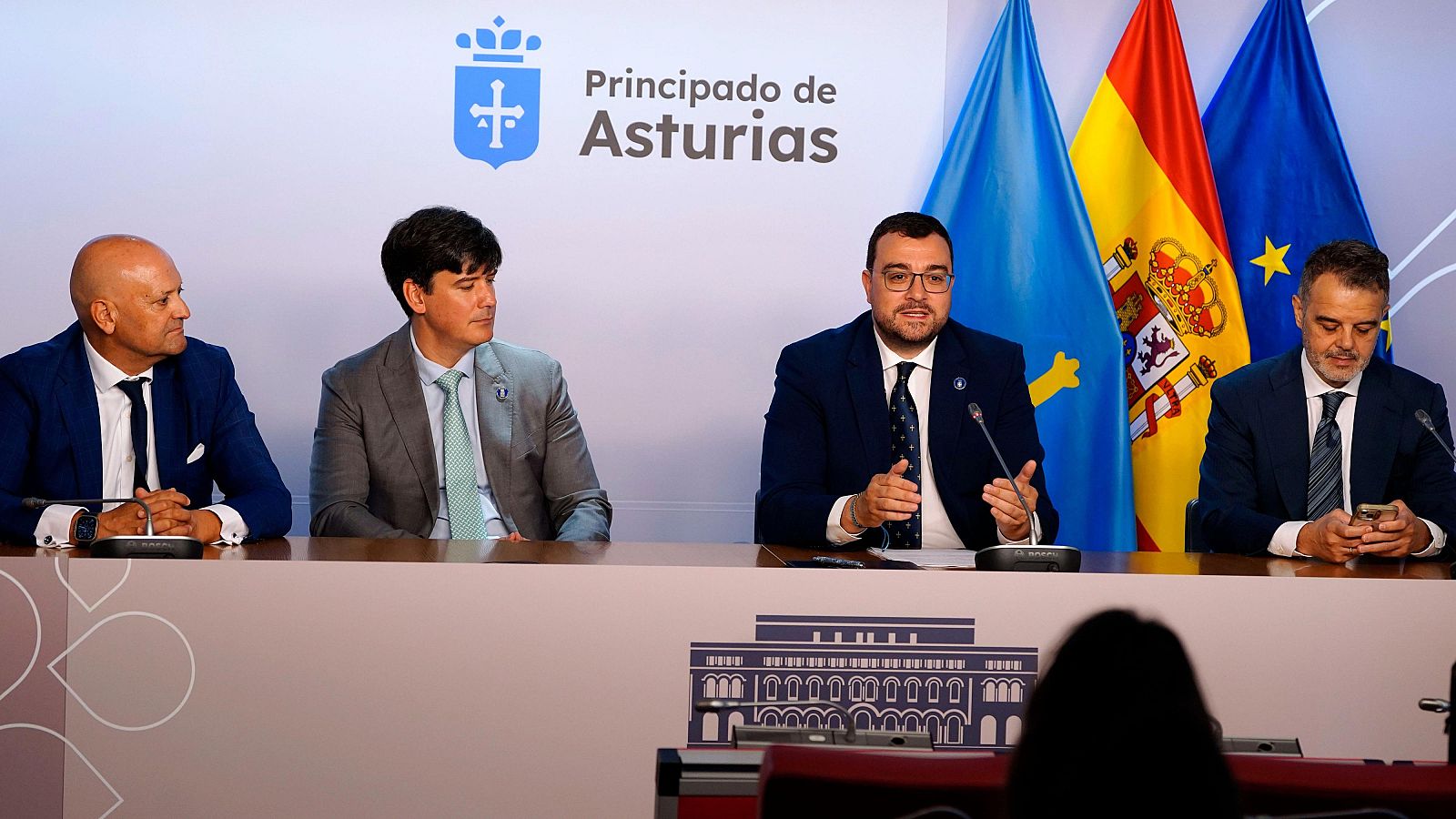 El presidente del Principado durante la rueda de prensa de presentación de Digital Valley este lunes en Oviedo