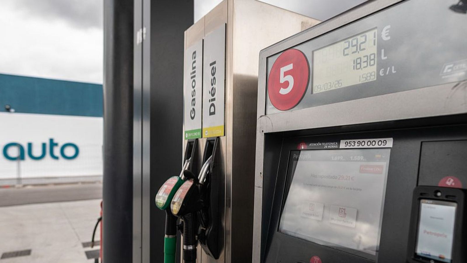 Surtidor en una gasolinera.