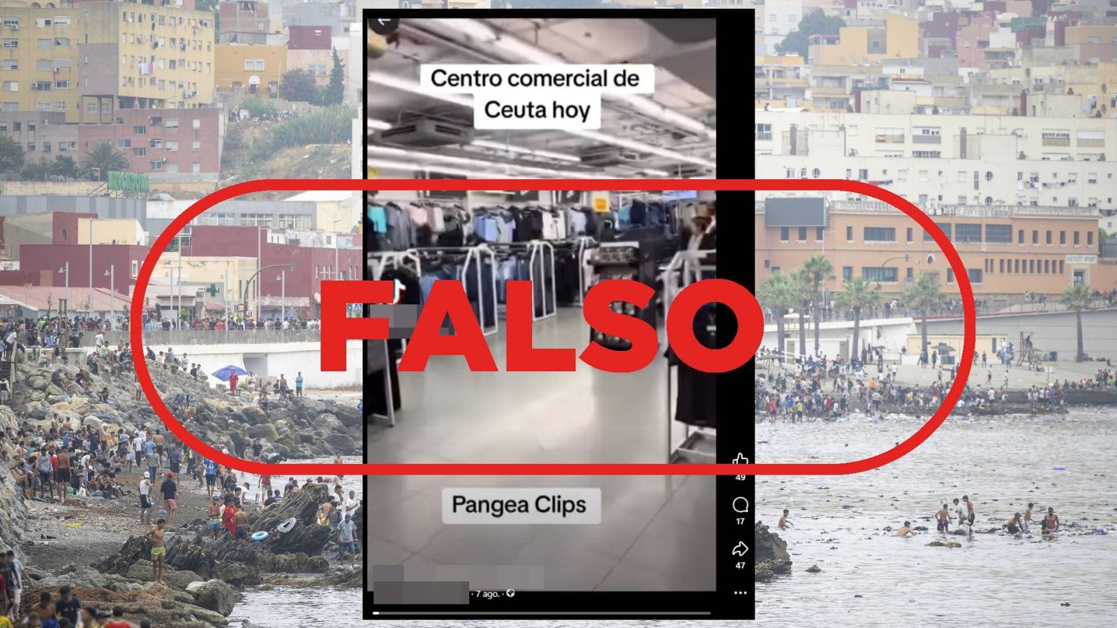 No es un robo en un centro comercial en Ceuta, es falso