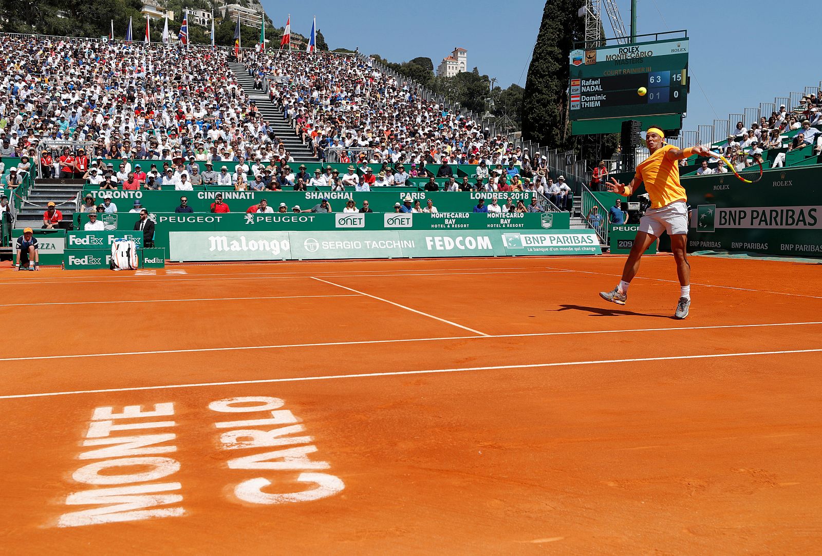 Rafa Nadal durante el partido de cuartos de final en Monte Carlo.