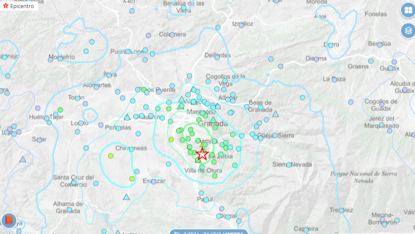 Granada vuelve a temblar con una veintena de seísmos