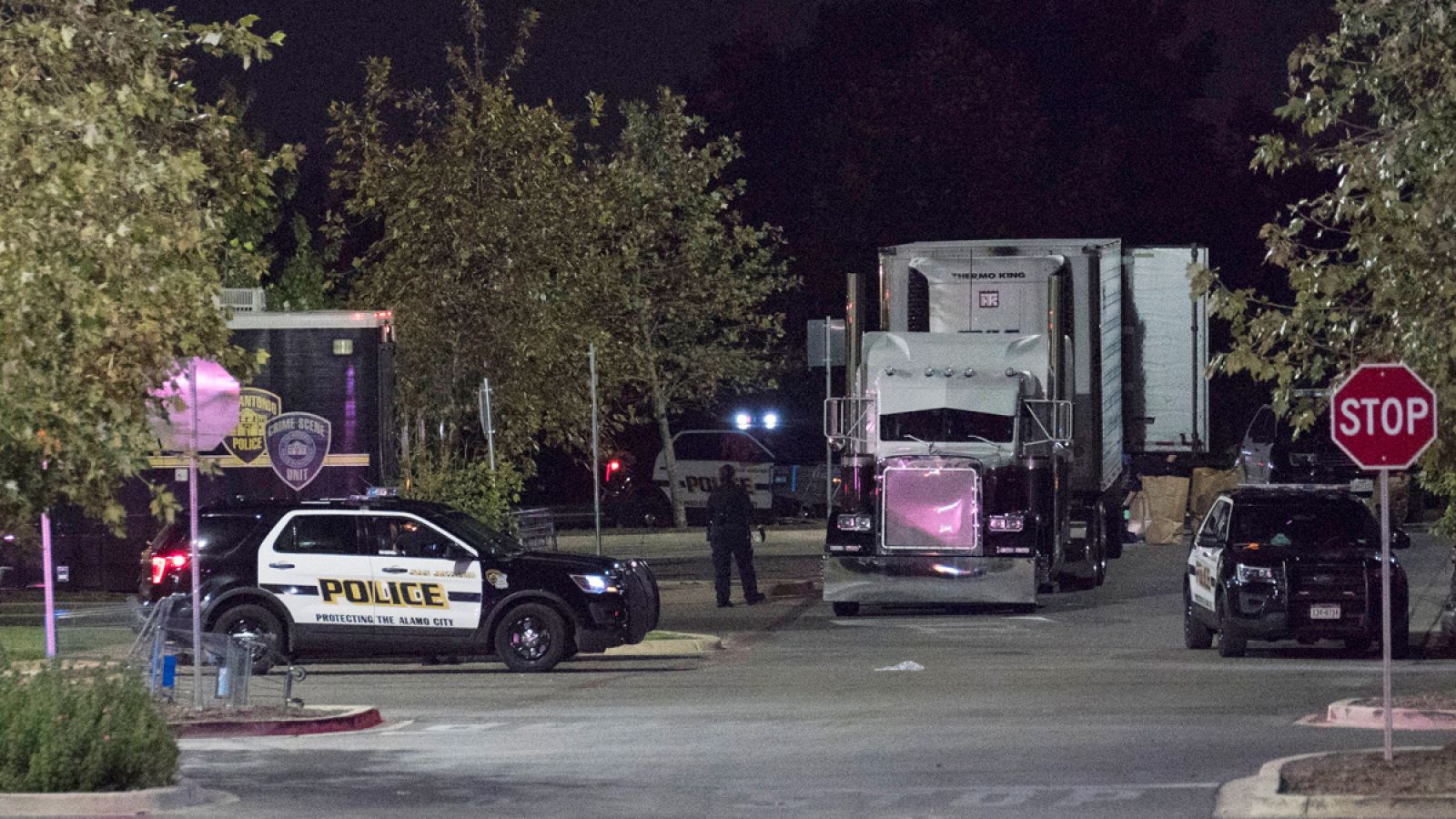 Imagen de archivo del camión donde murieron los 10 inmigrantes