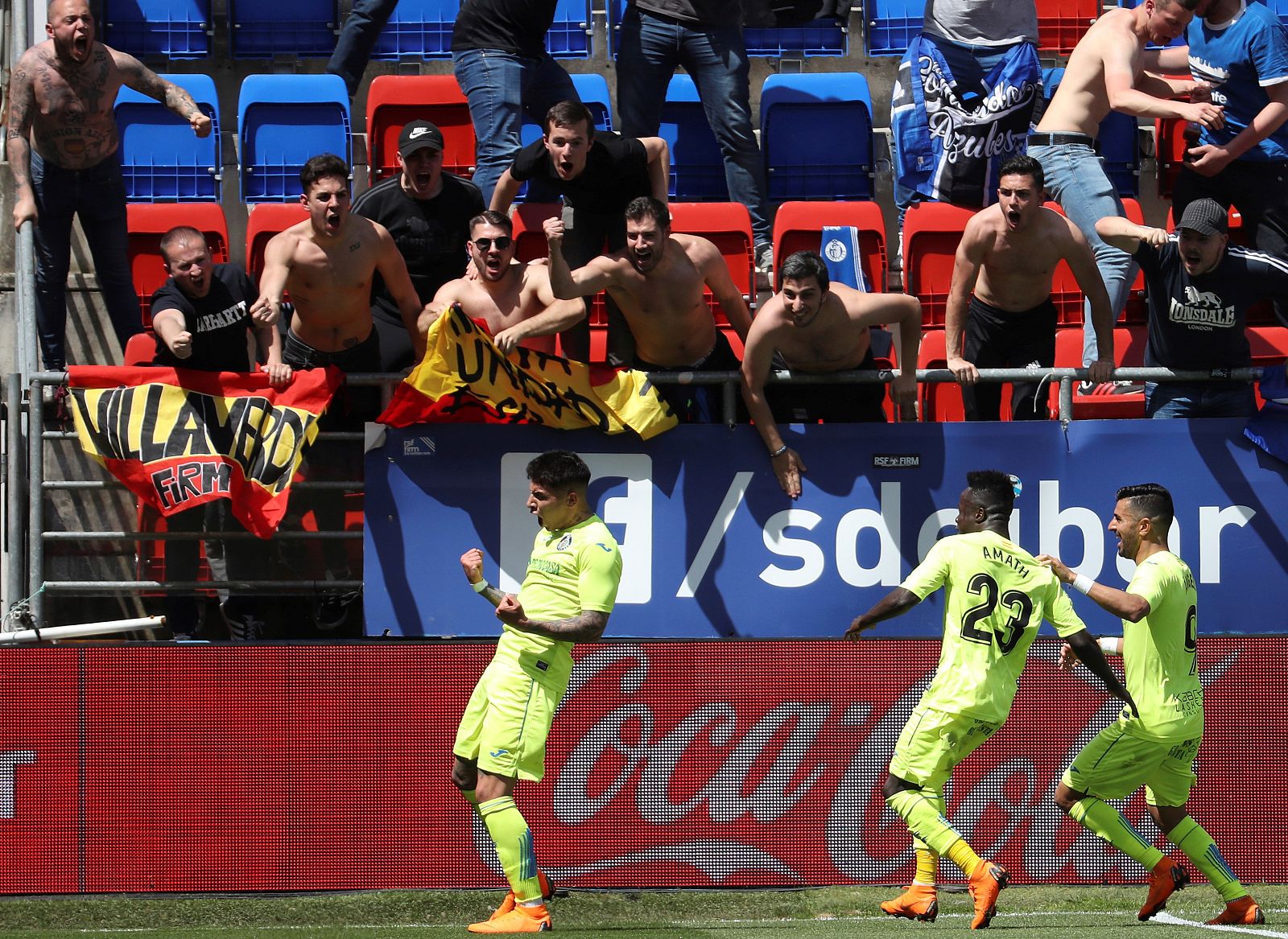 Olivera celebra un gol ante el Eibar.