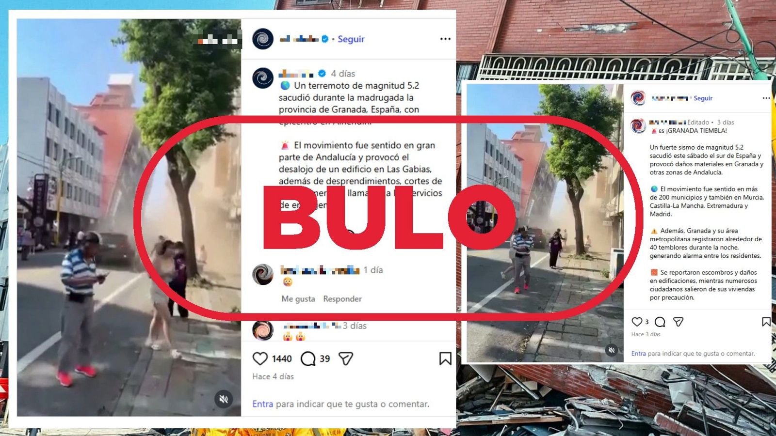 Este vídeo de un edificio caído no es del terremoto en Granada