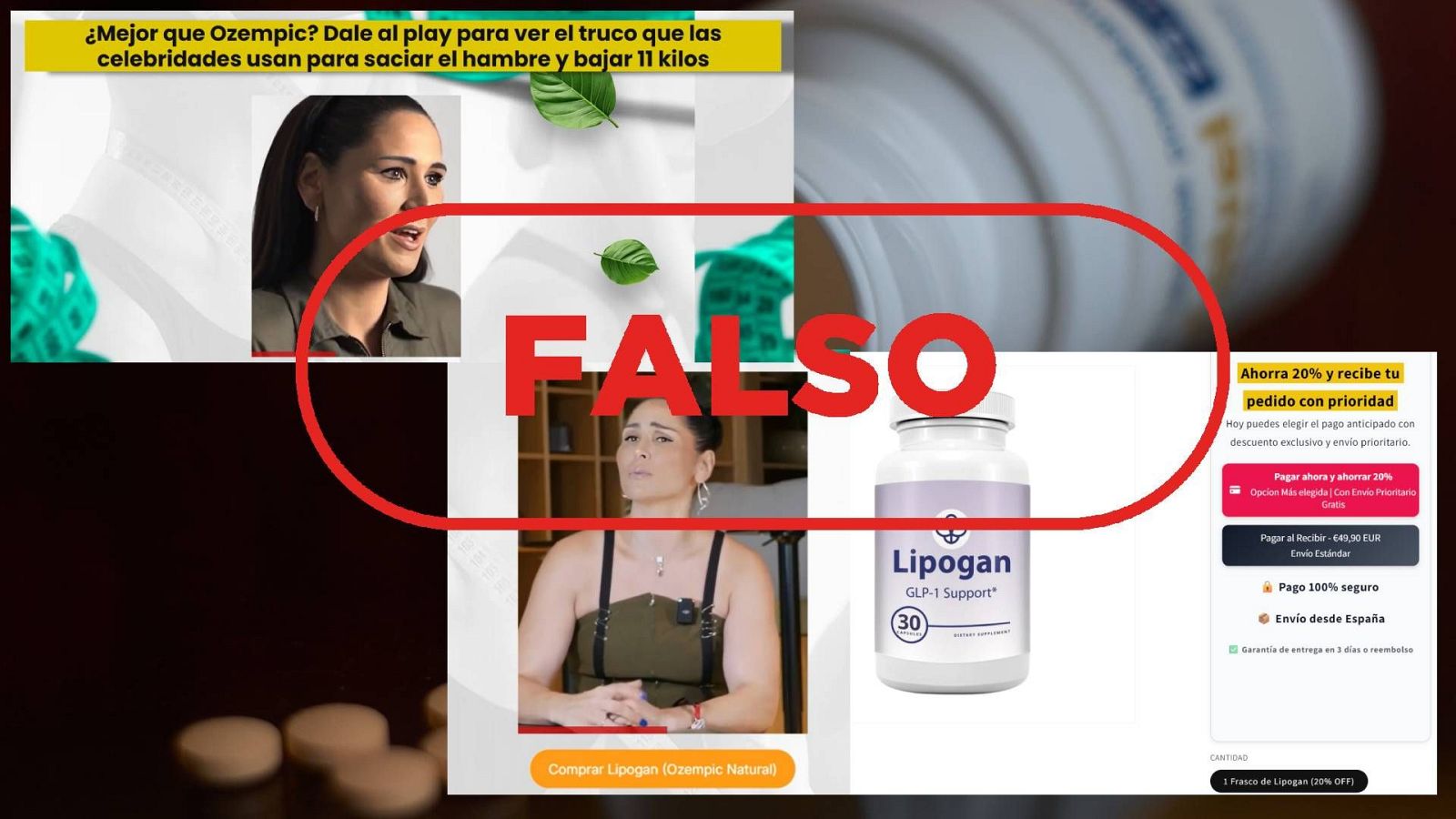 Rosa López no promociona estas cápsulas para "perder peso sin dietas"